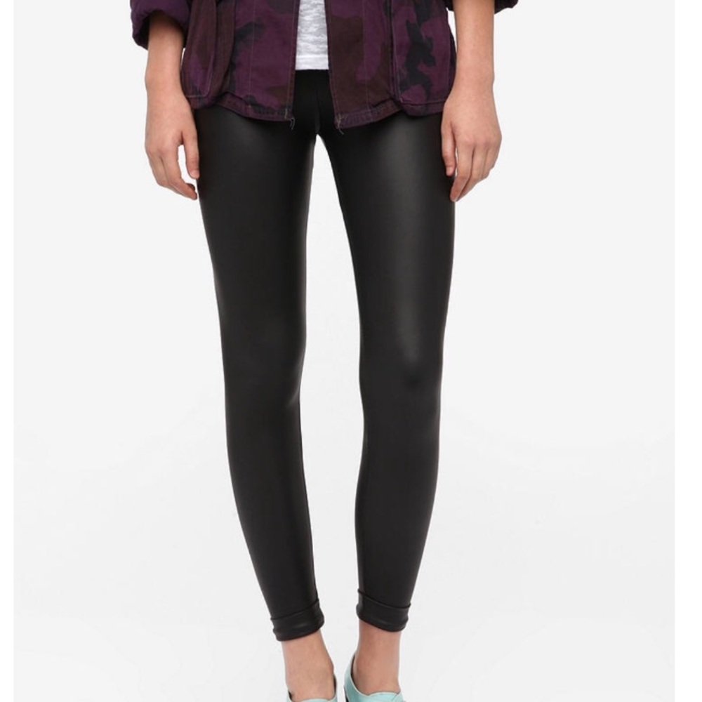 BDG Cuffed Vegan Leather Leggings Black